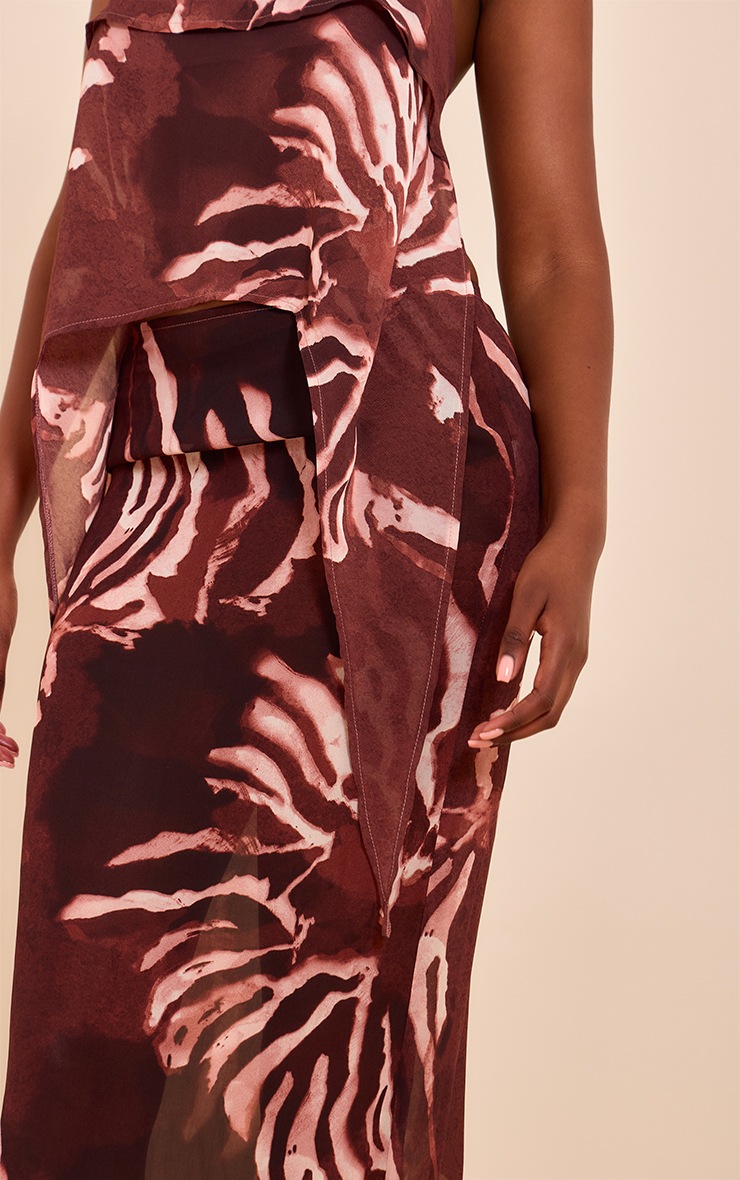 Zephyr Floral Midi Skirt in Brown main image 1