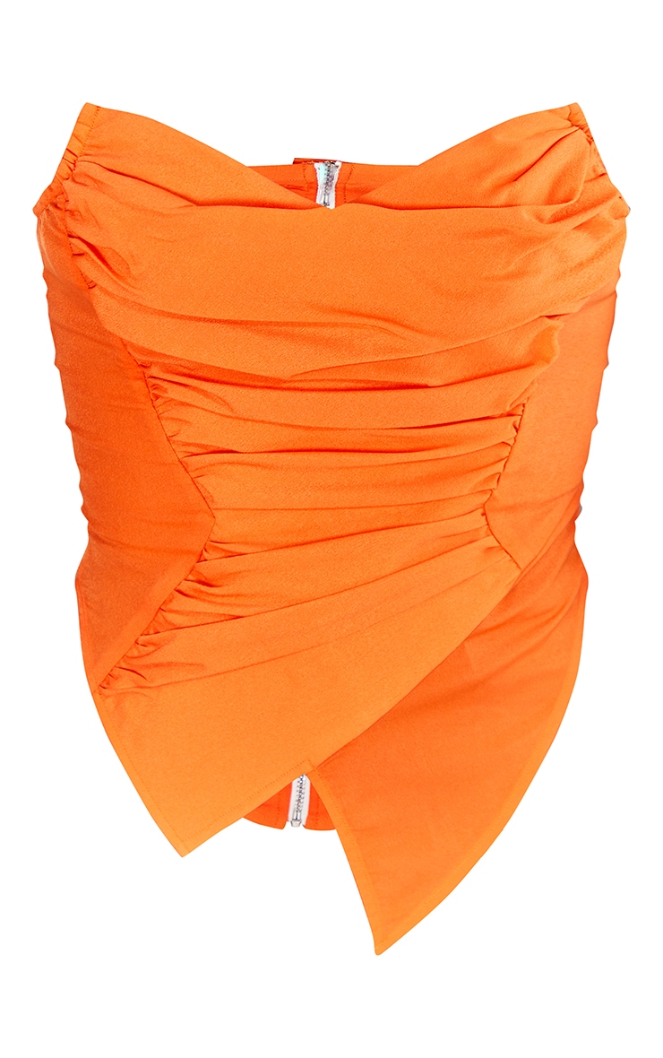 Orange Woven Asymmetric Pointed Hem Corset image 5