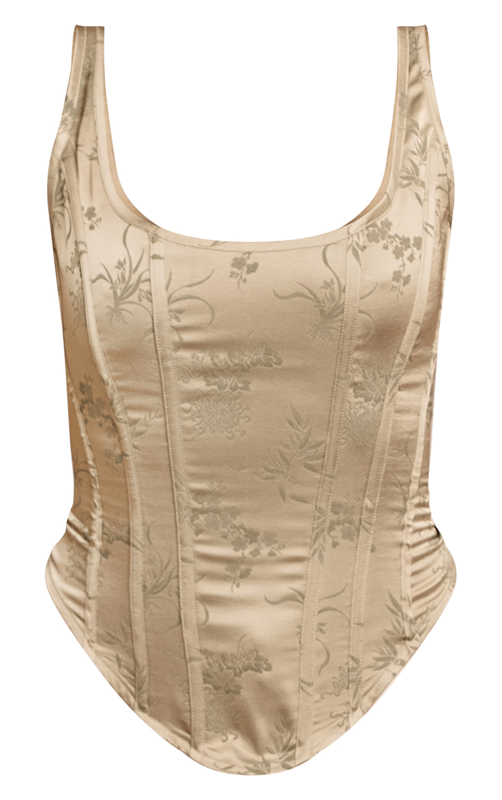 Olive Devore Boned Dip Hem Longline Corset image 5