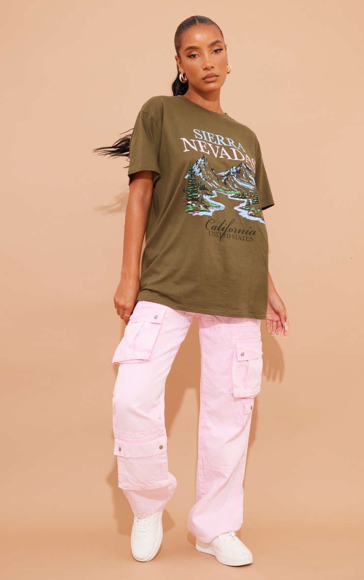 Khaki Sierra Nevada Print T Shirt image 2