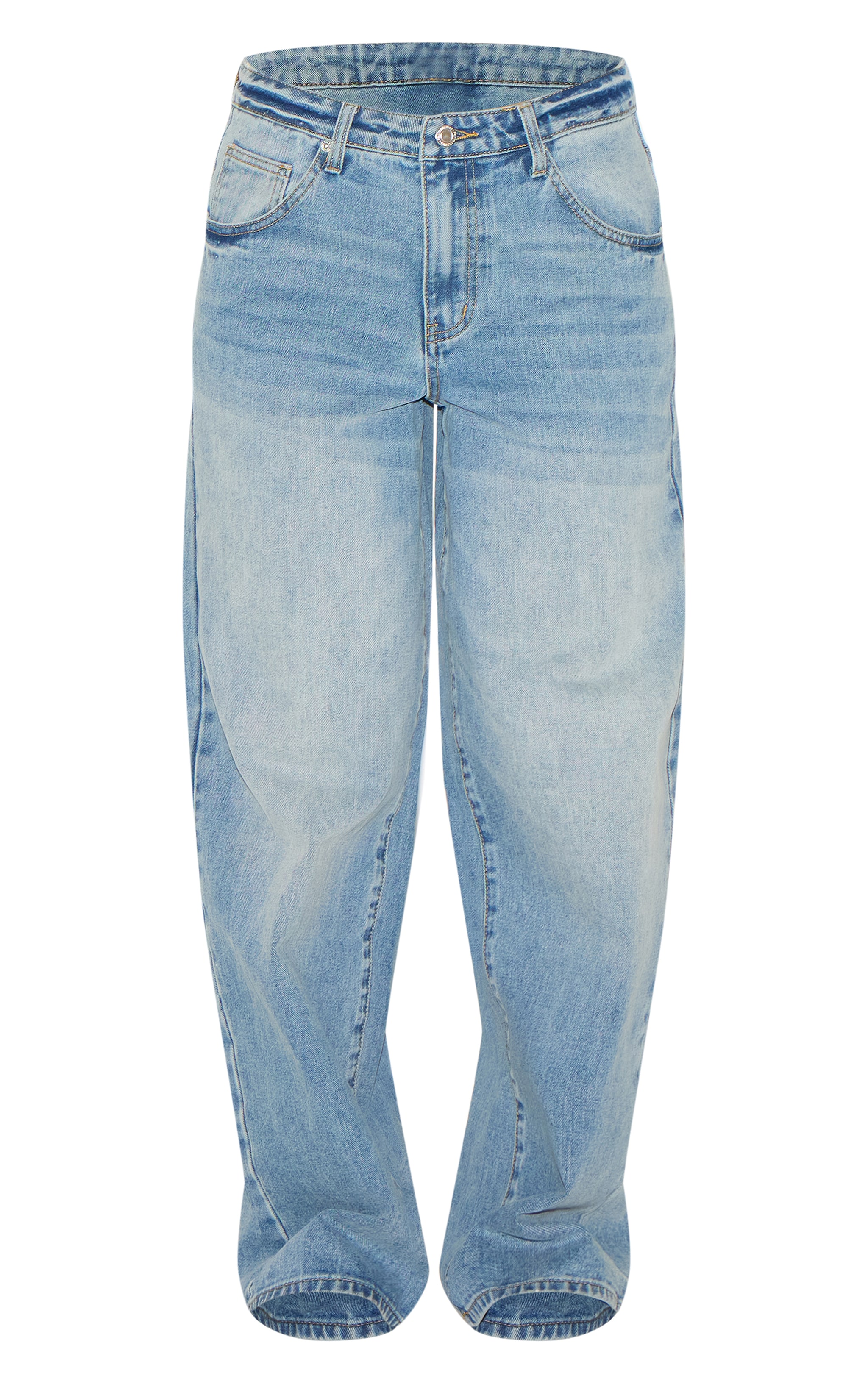Mid Blue Wash Low Rise Wide Leg Jeans image 5