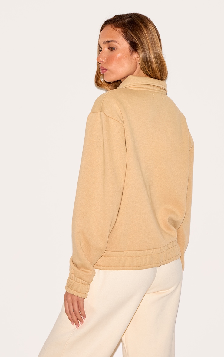Stone Zip Through Collared Sweatshirt image 2