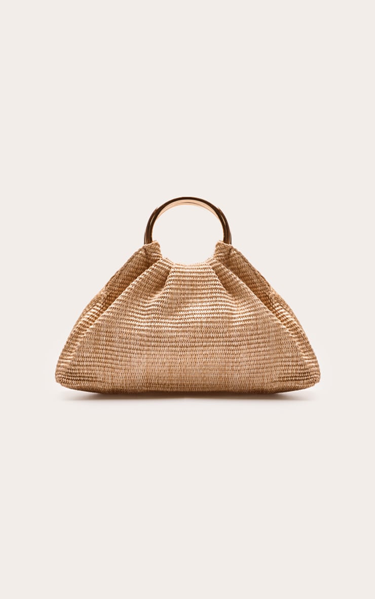 Natural Raffia Gold Studded Tote image 4