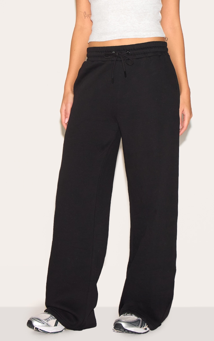 Black Relaxed Straight Leg Sweatpants image 2