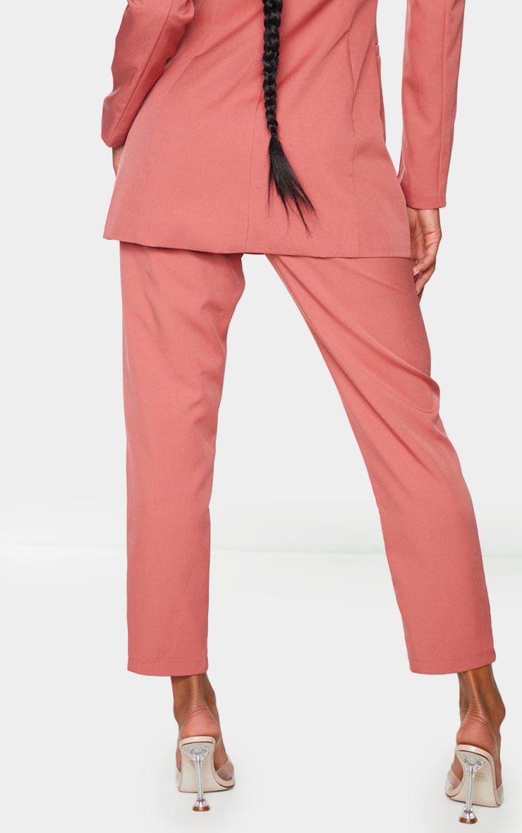 Pantalon de tailleur rose foncé court image 3
