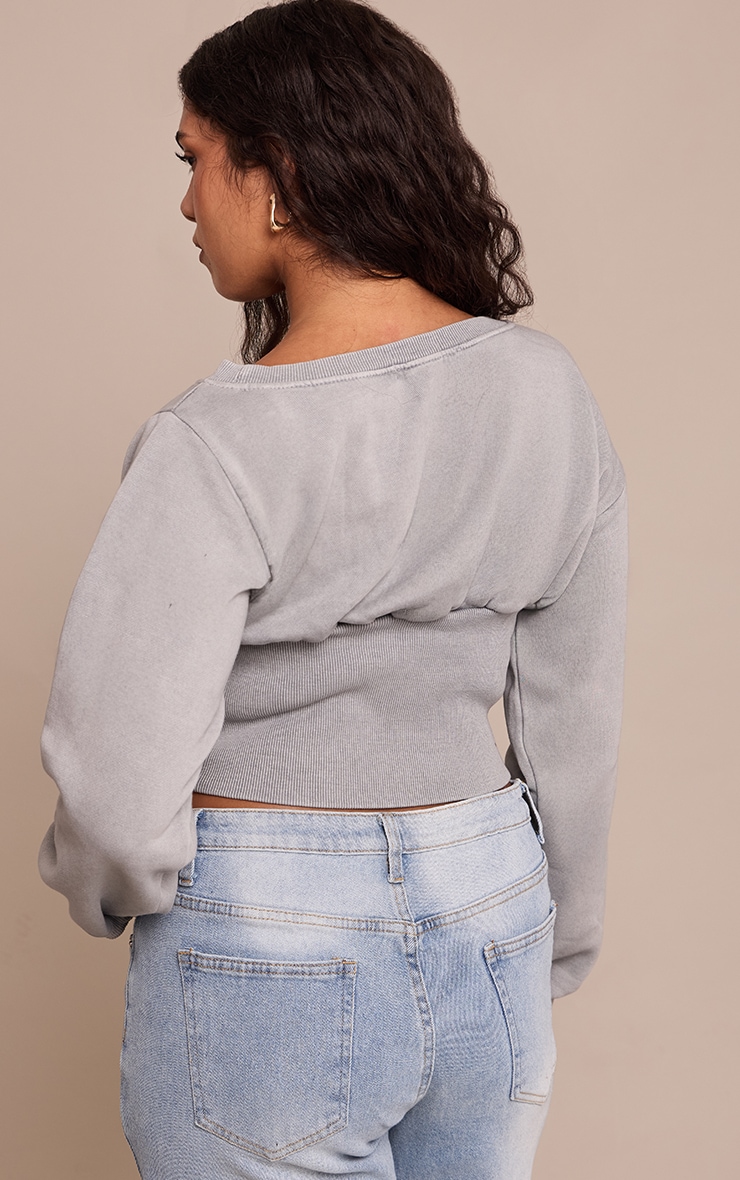 Shape Sweat gris chiné délavé à épaule dénudée et taille cintrée image 2