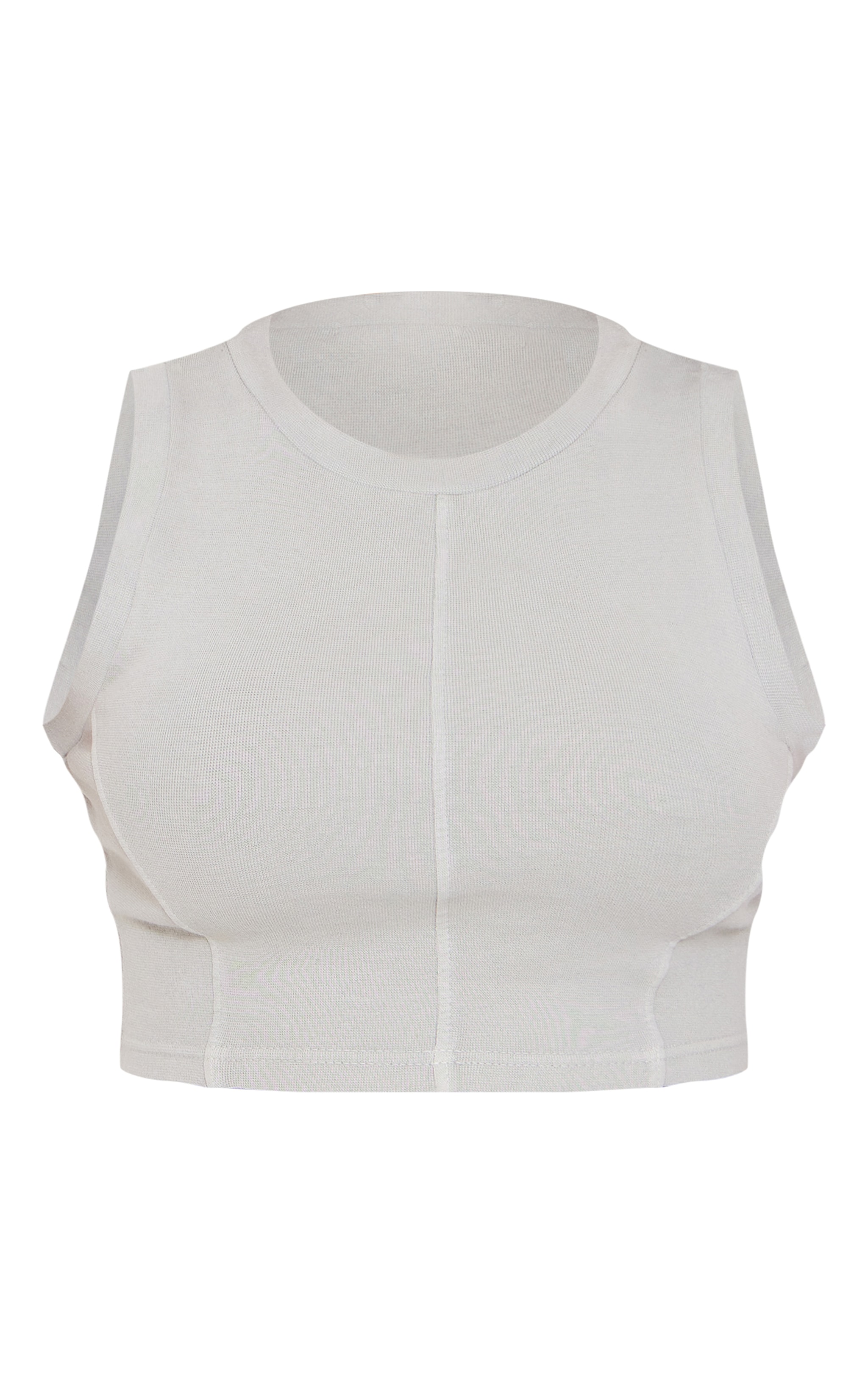 Crop top en coton kaki délavé à détail coutures image 5