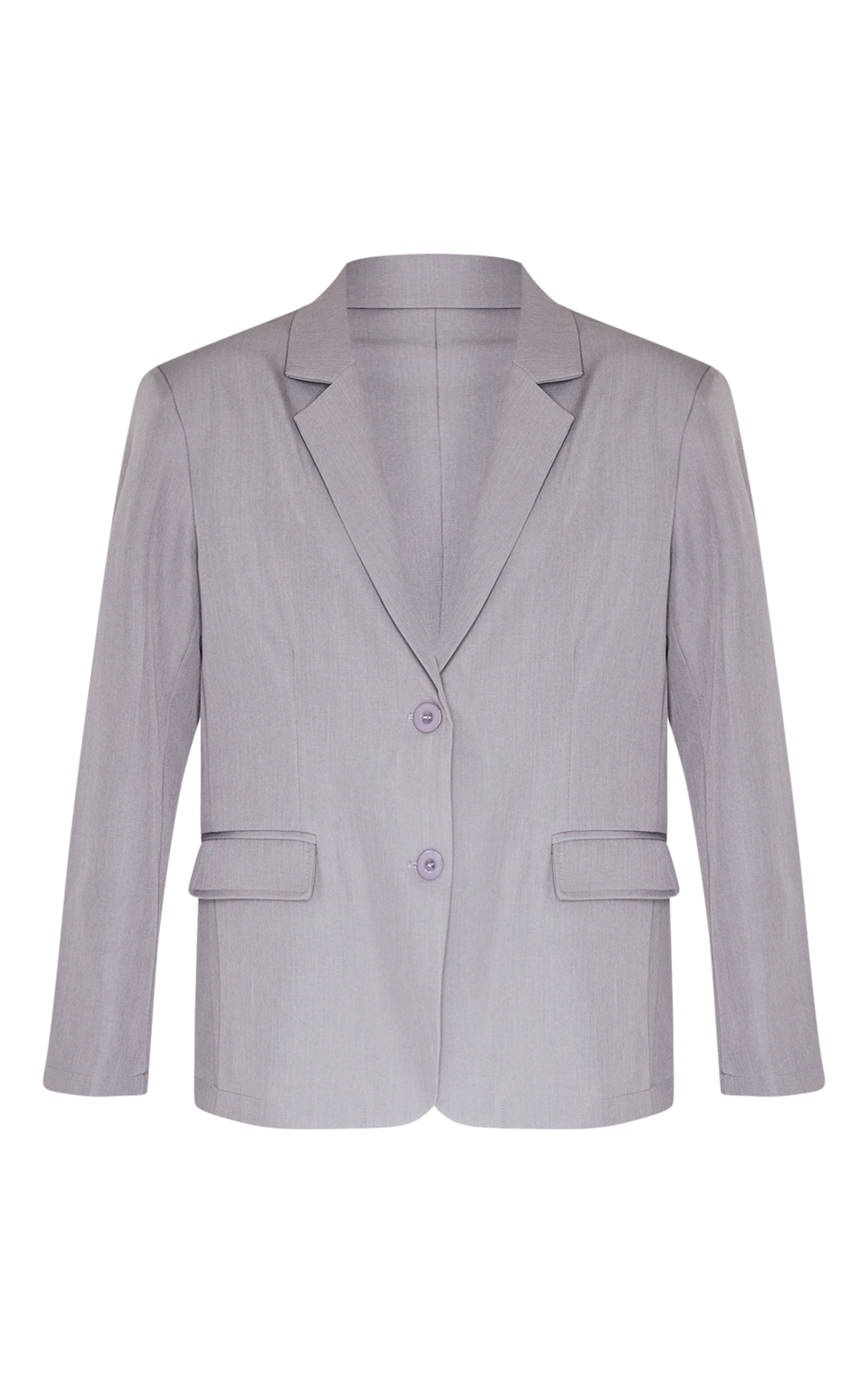 Blazer oversize structuré gris à coutures structurantes image 5