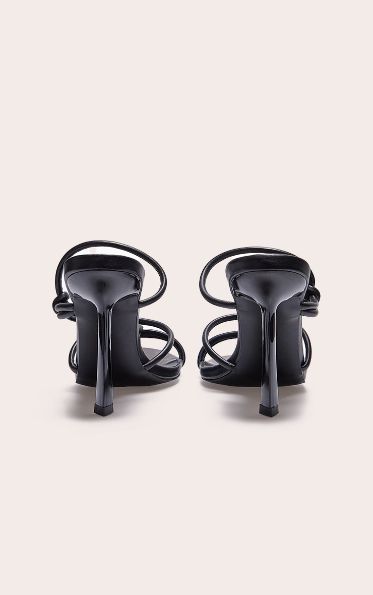 Mules rondes en PU noir à talon image 3