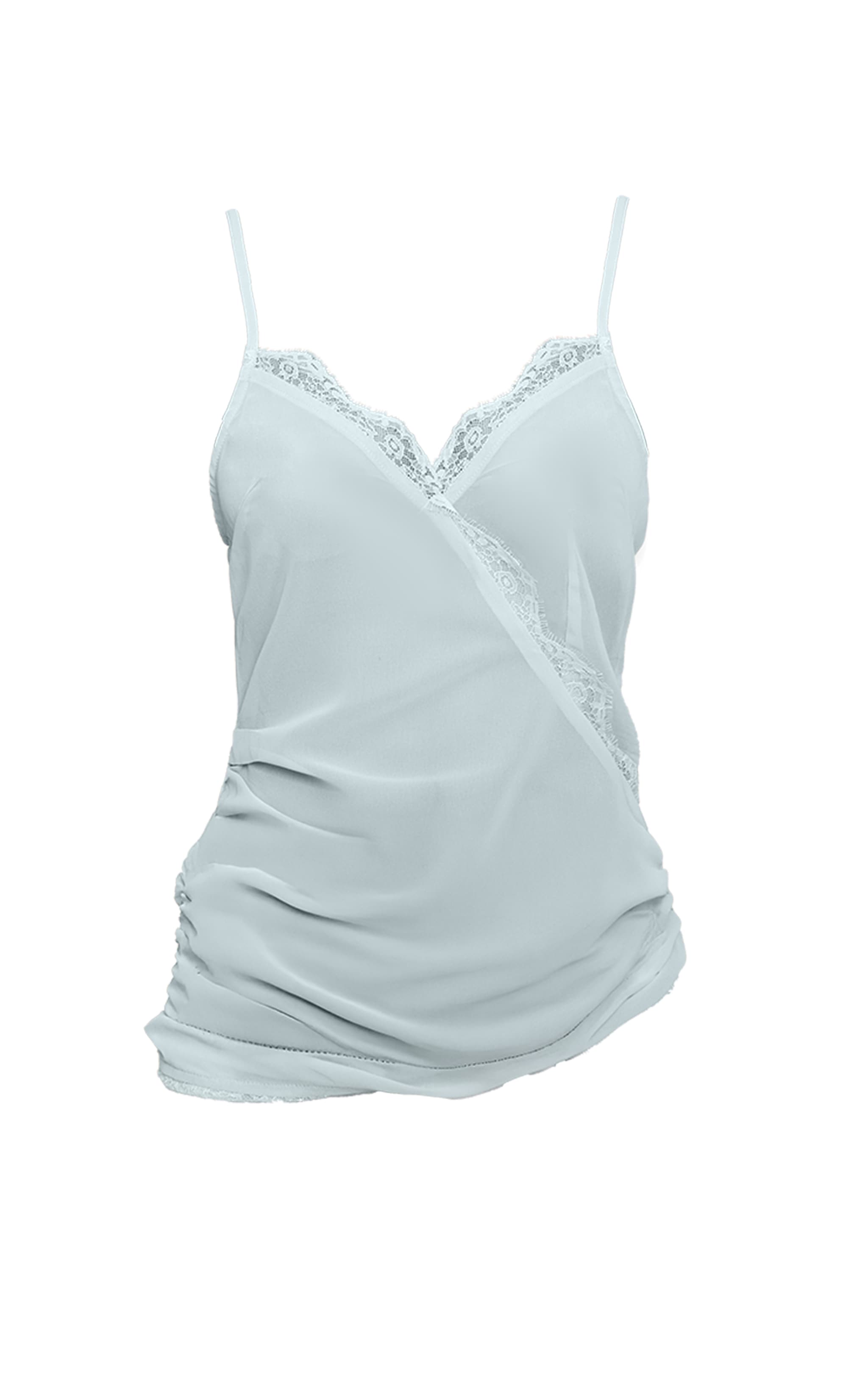 Sage Chiffon Wrap Detail Lace Trim Cami image 5