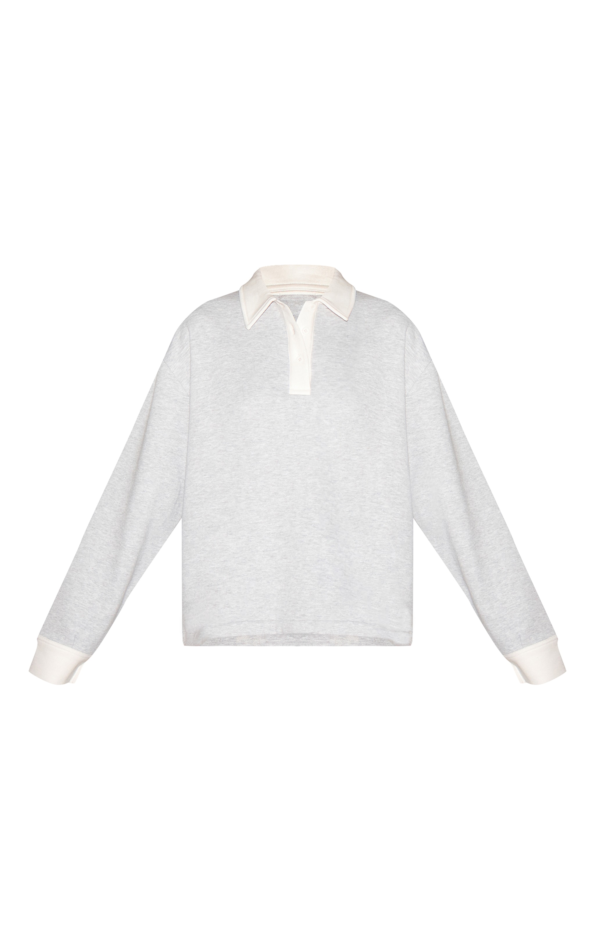 Ash Grey Oversized Polo Sweatshirt image 5