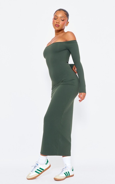 Green Shoulder Detail Dress main image 0