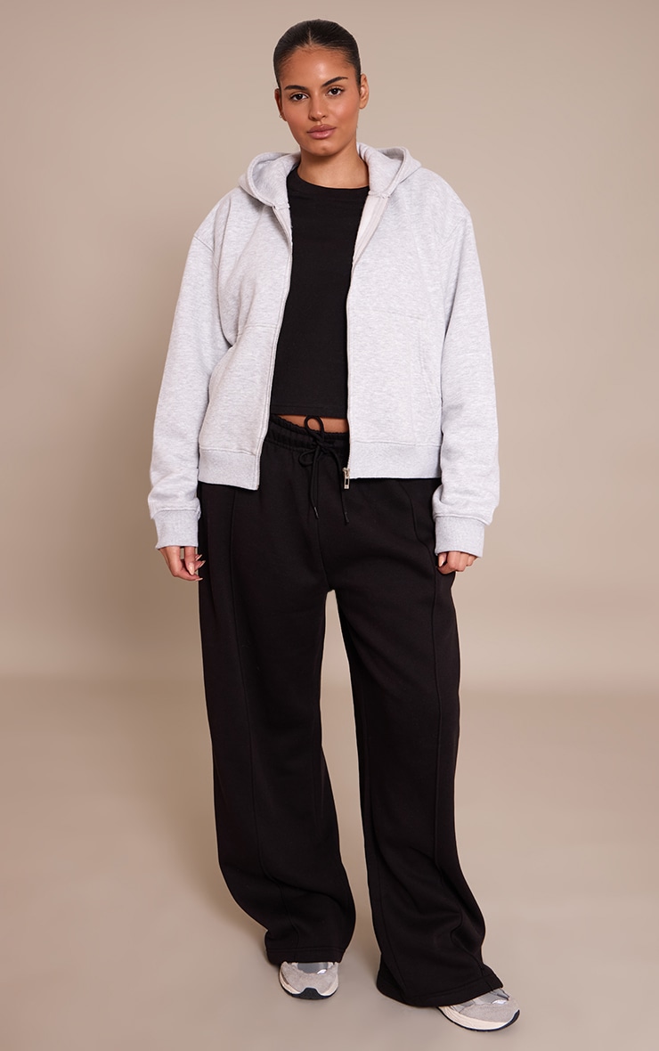 Plus Ash Grey Zip Through Hoodie image 3