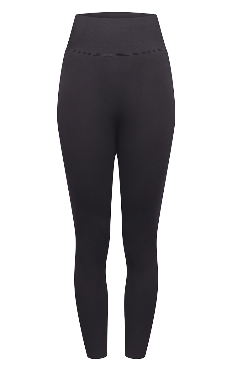 Charcoal Seamless Logo High Waist Scrunch Bum Leggings image 5