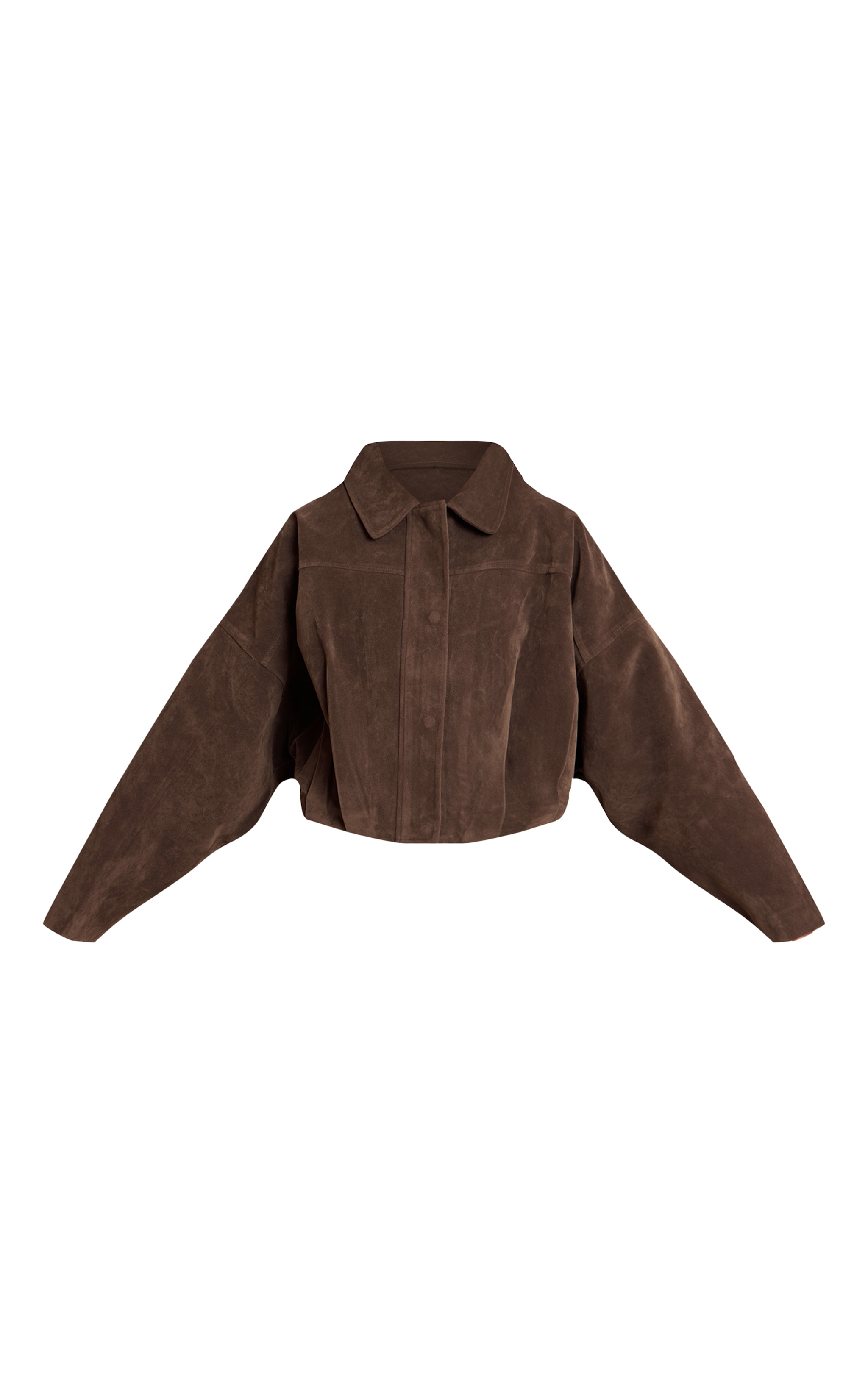 Khaki Faux Suede Covered Placket Bomber Jacket image 5