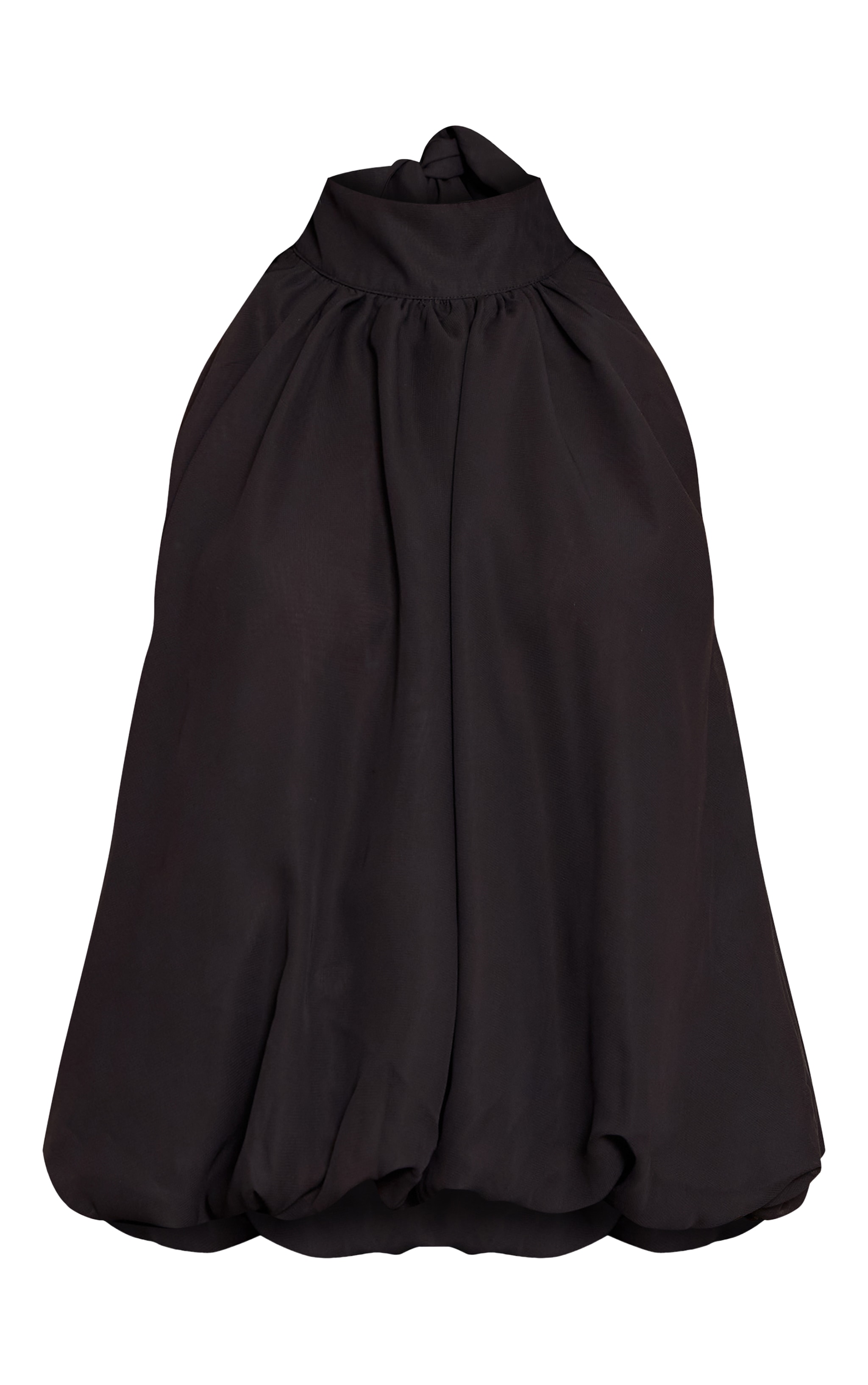 Black Chiffon Bubble Hem Top image 5