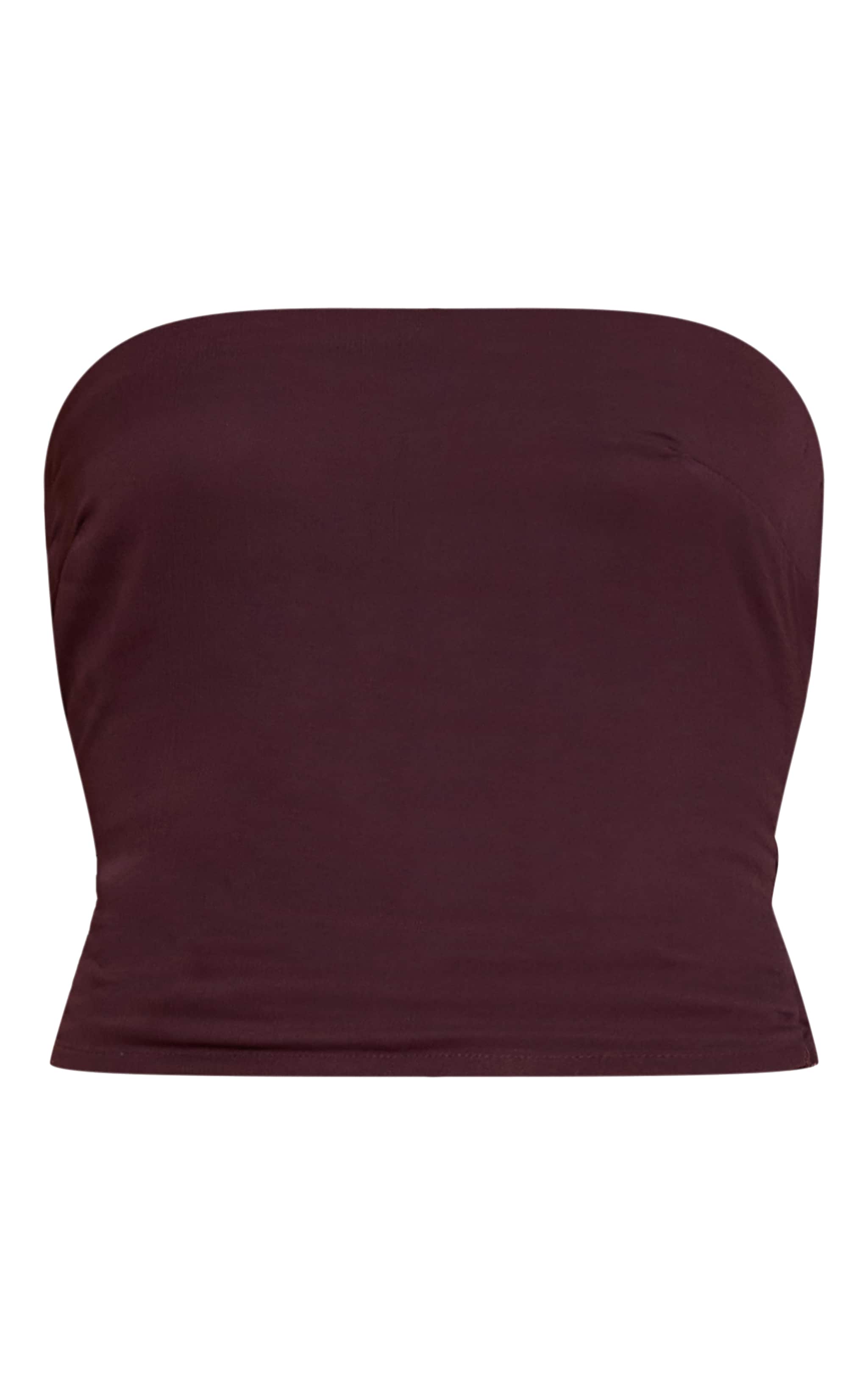 Chocolate Chiffon Neck Wrap Bandeau Top image 5