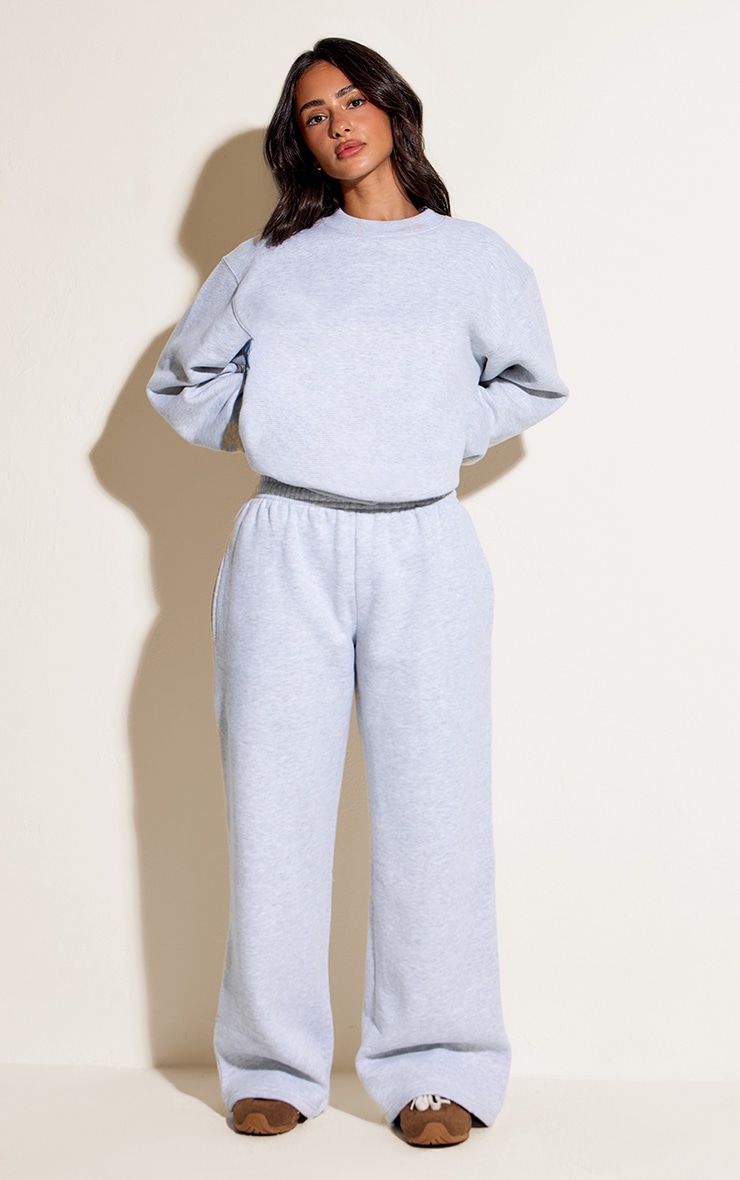 Petite Ash Grey Oversized Crew Sweatshirt image 3