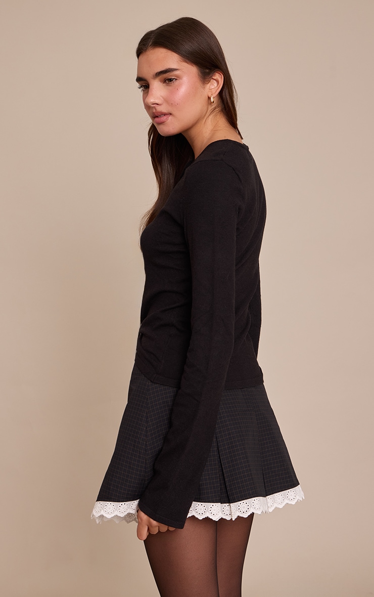 Dark Green Check Tailored Woven Box Skater Skort | Bottoms