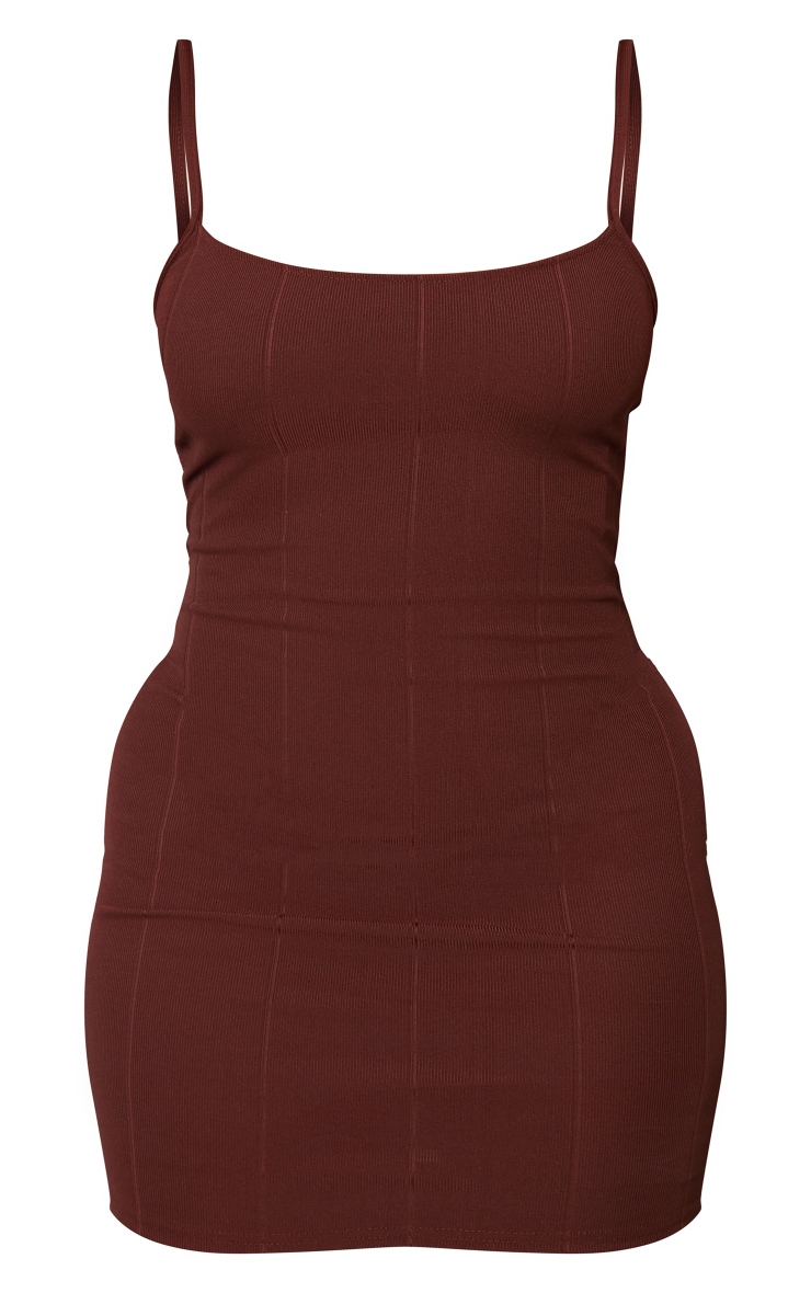 Shape Chocolate Brown Bandage Strappy Bodycon Dress image 5