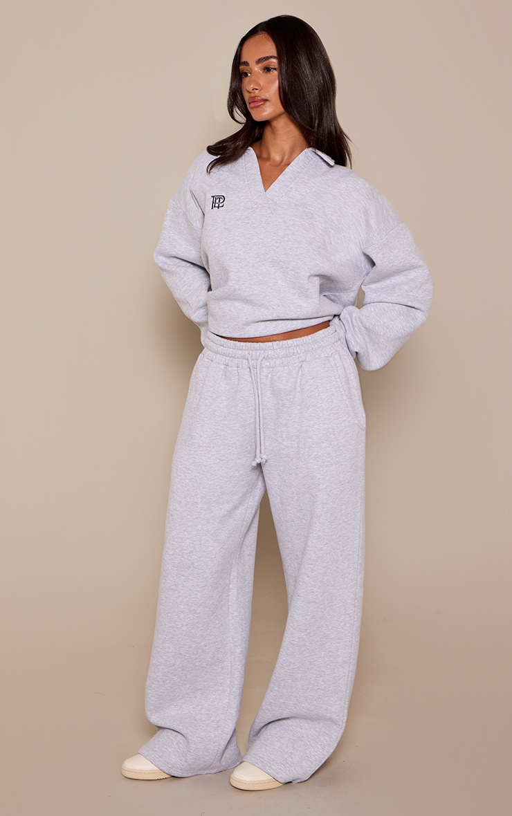 Petite Ash Grey PLT Drawstring Wide Leg Joggers  image 2