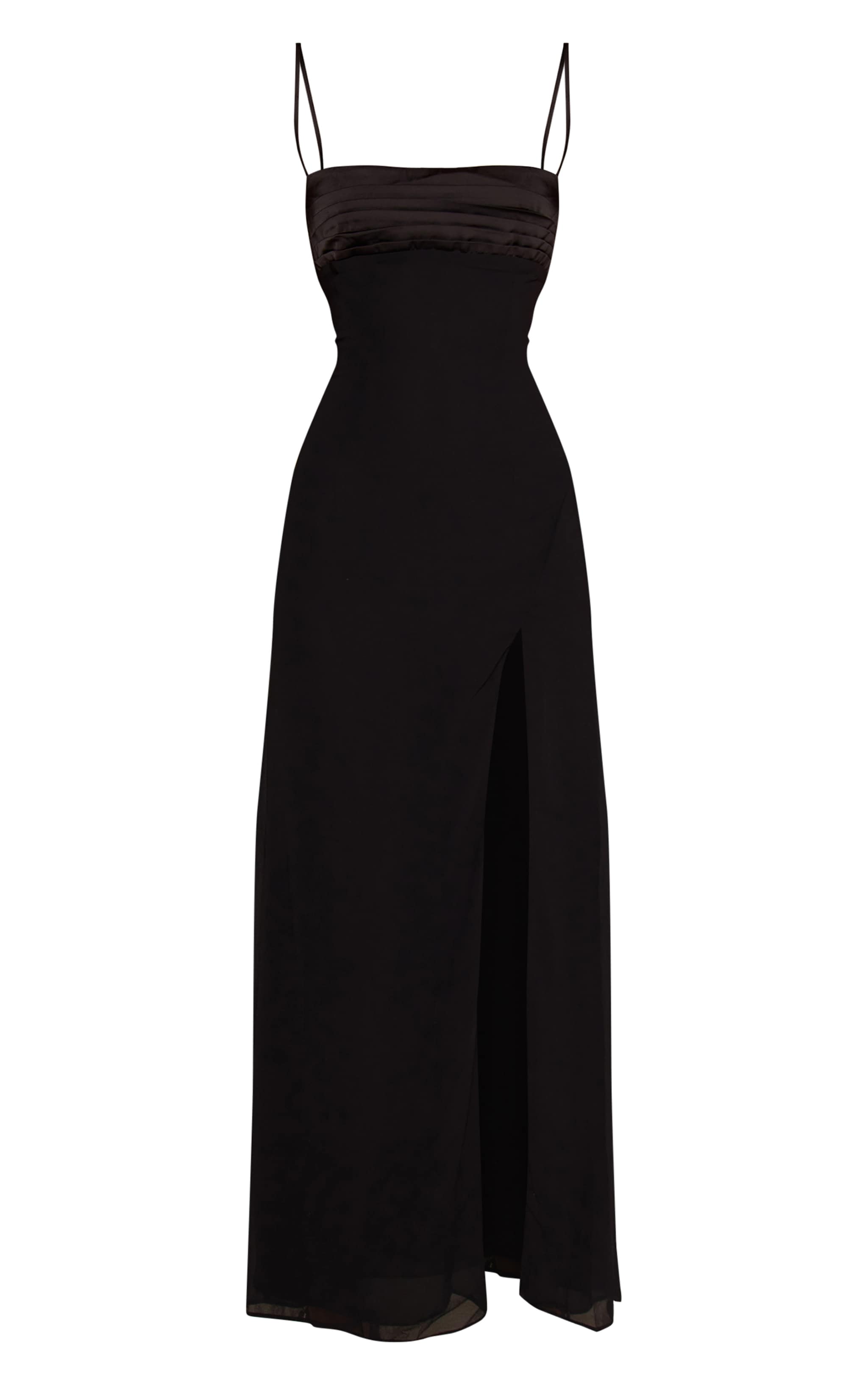 Black Chiffon Tie Back Maxi Dress image 5