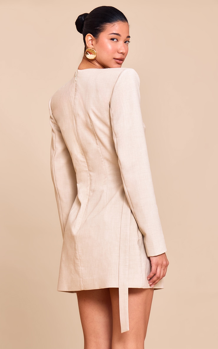 PLT Label Natural Tailored Asymmetrical Cut Out Blazer Dress image 2