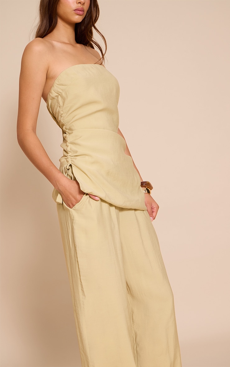 Sage Khaki Woven Straight Leg Trouser image 1