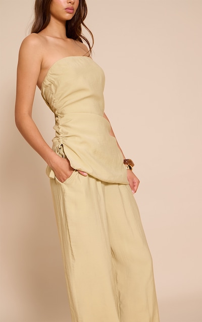 Sage Khaki Woven Straight Leg Pant