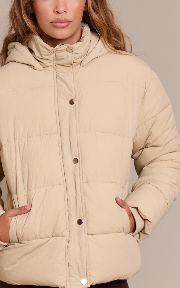 Stone Hooded Puffer Jacket image 4