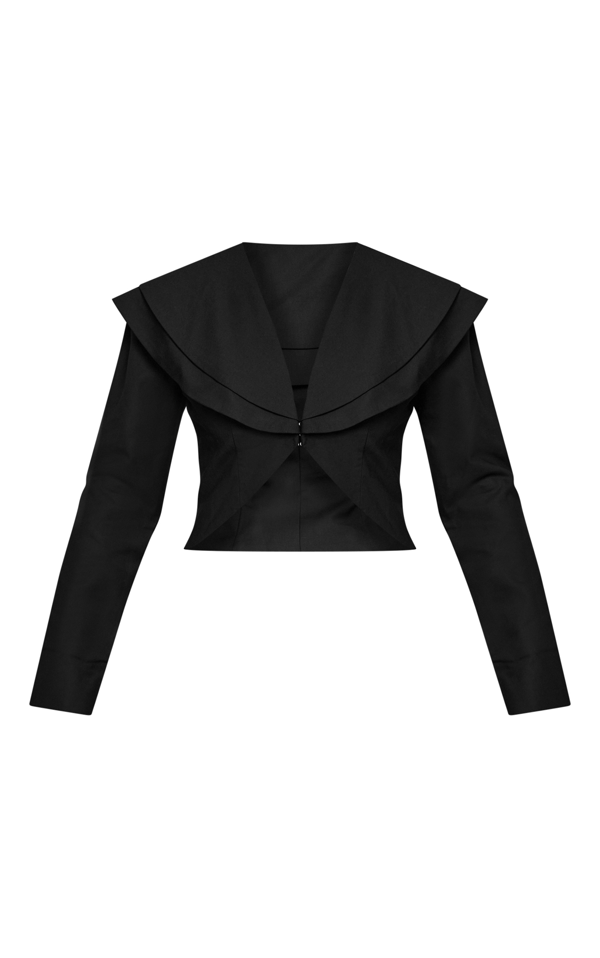 Shape Blazer court noir à revers larges image 5