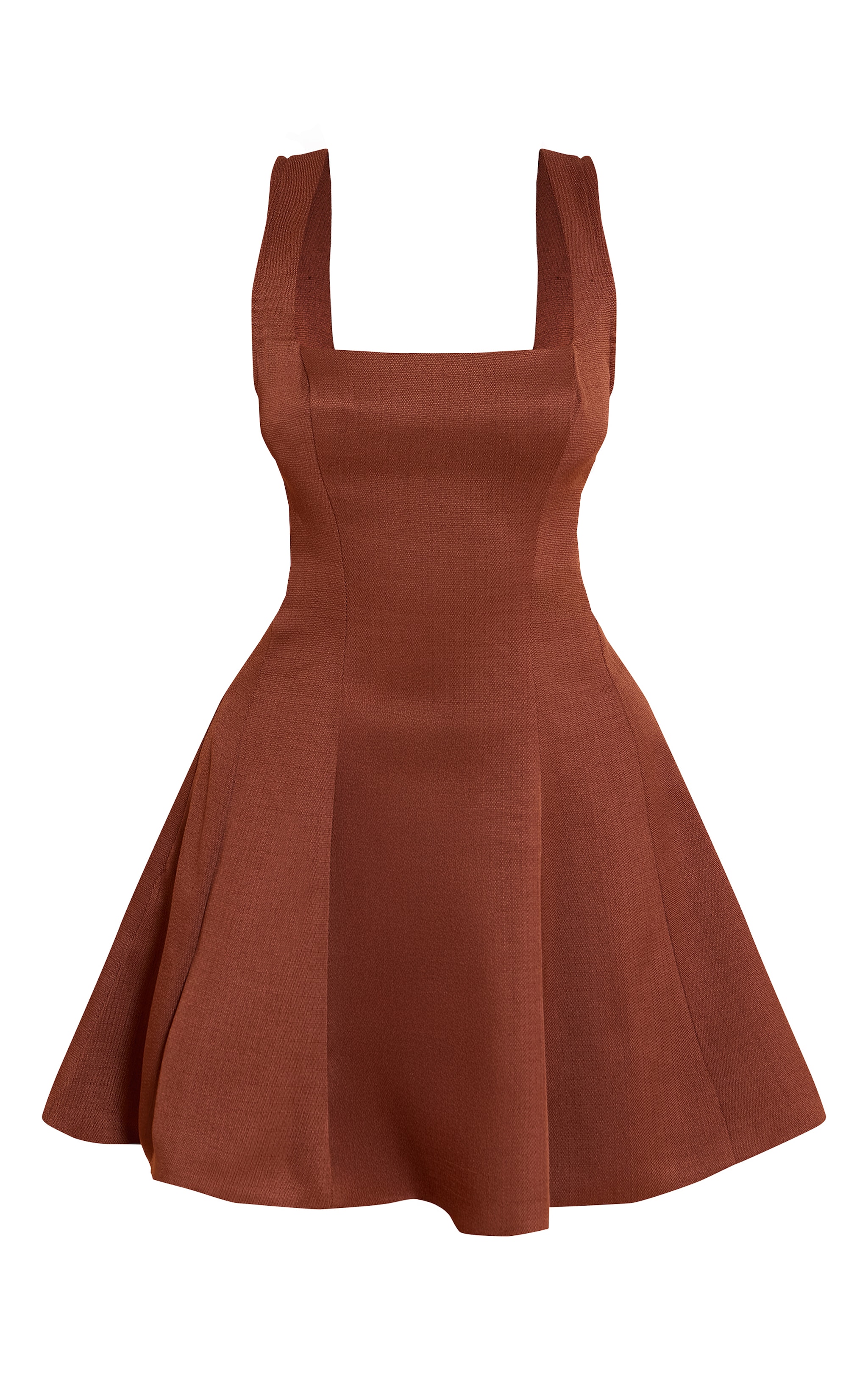 Chocolate Woven Scoop Neck Sleeveless Shift Dress image 5