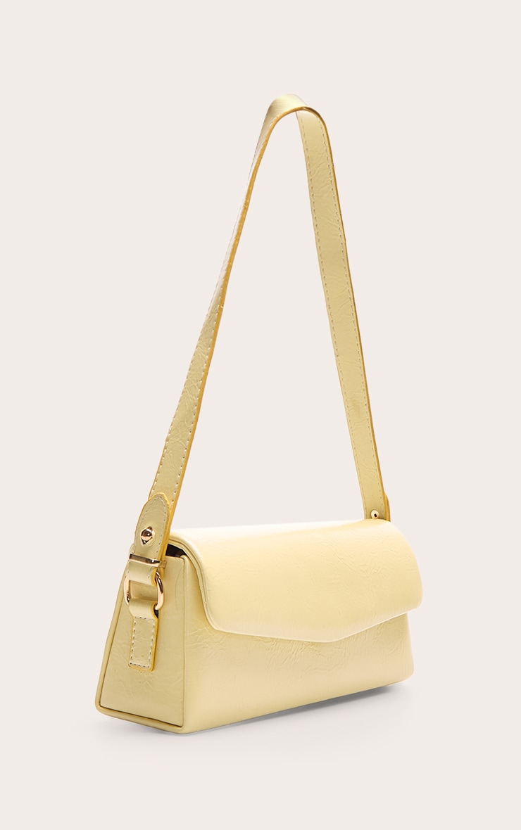 Butter Yellow Rectangle Fold Over Shoulder Bag image 5