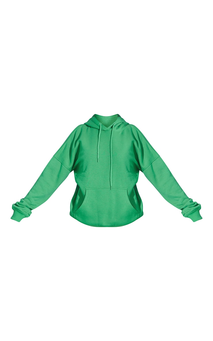 Hoodie oversize vert à slogan imprimé au dos image 5