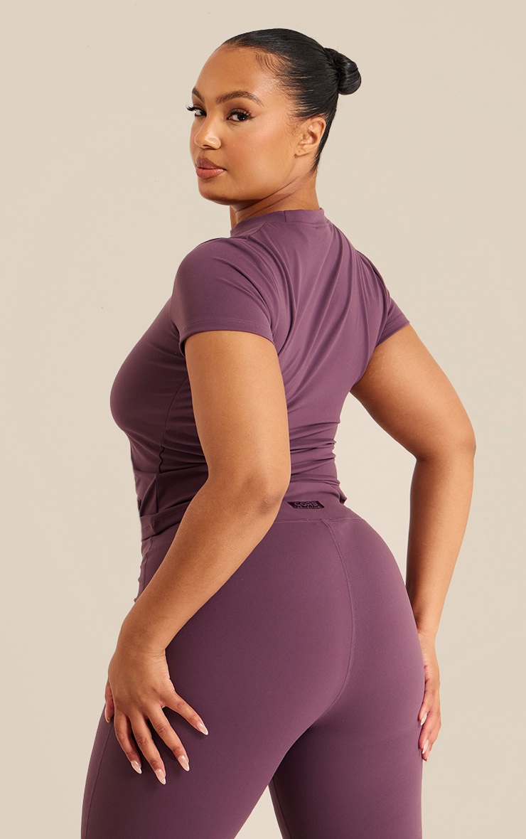 Plus Eggplant Core Collection Tab Snatched Sculpt Longline T-Shirt image 2