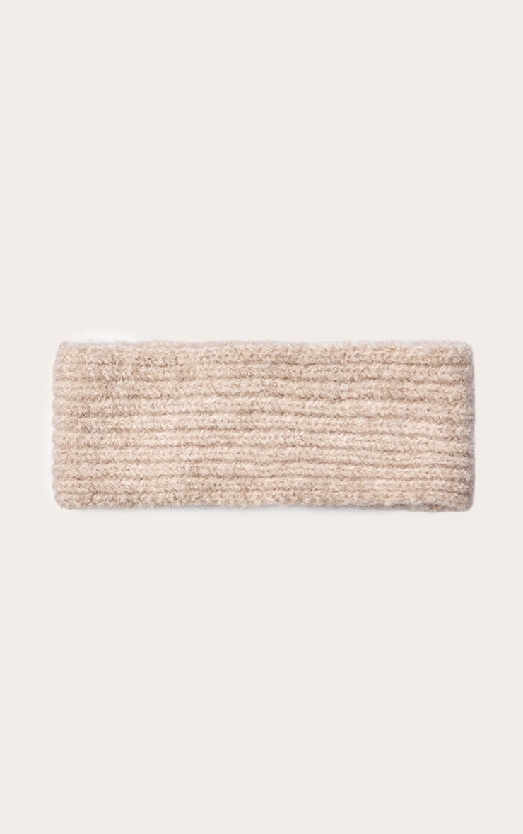 Oatmeal Brushed Knit Headband image 2