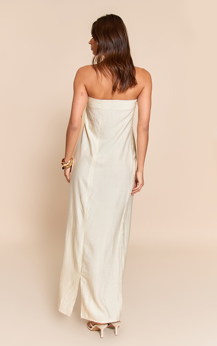 Robe bustier droite texturée gris pierre image 2