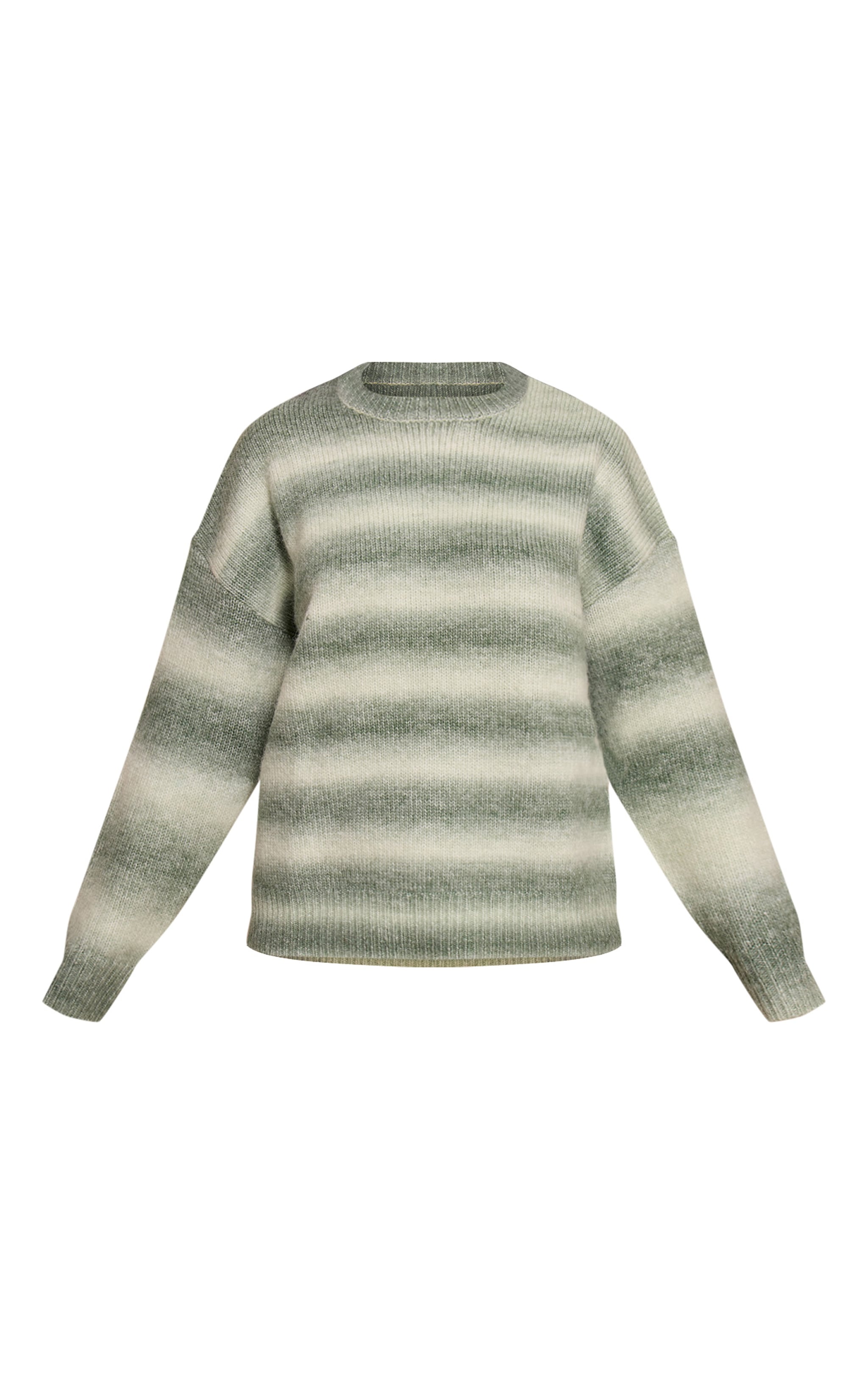 Petite Green Stripe Knitted Sweater image 5
