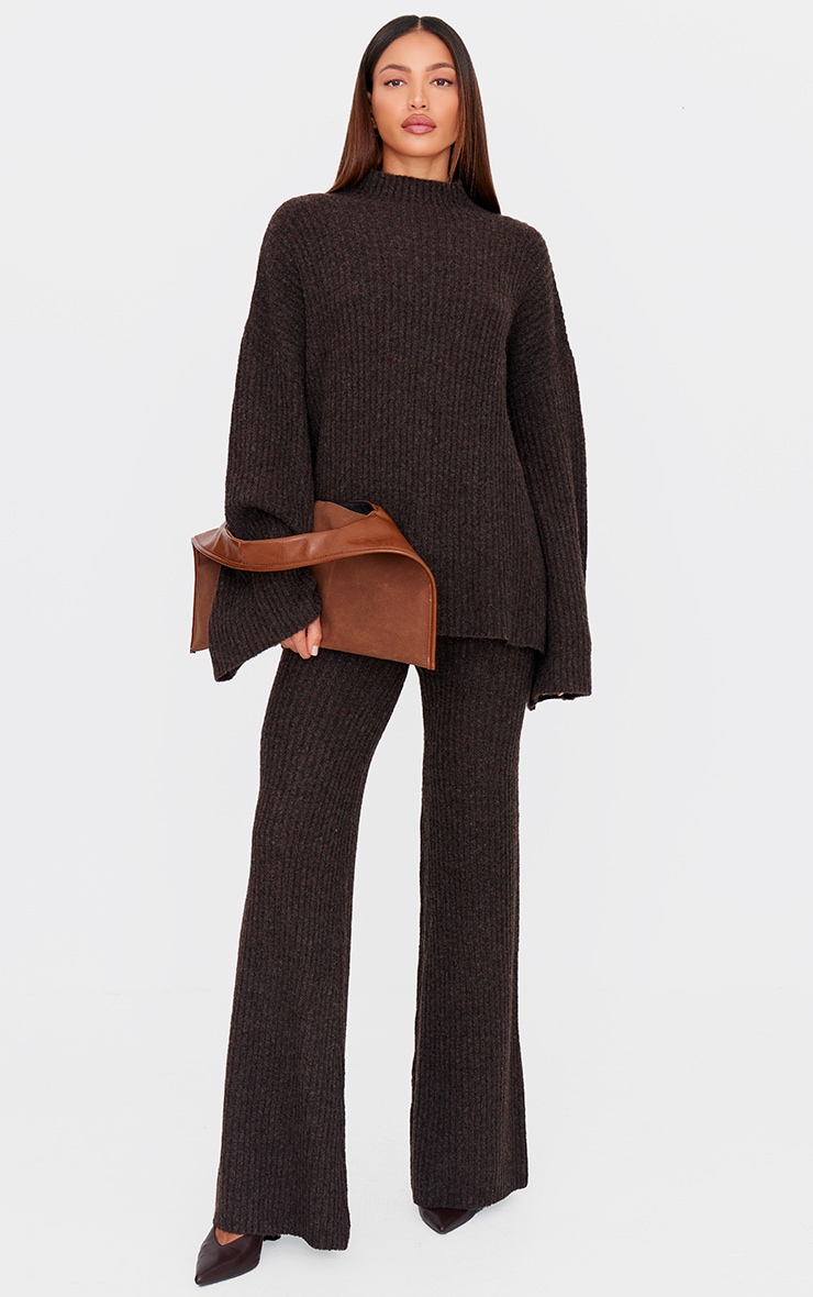 Tall Chocolate Luxe Rib Knit Oversized Sweater | Tall | PLT USA