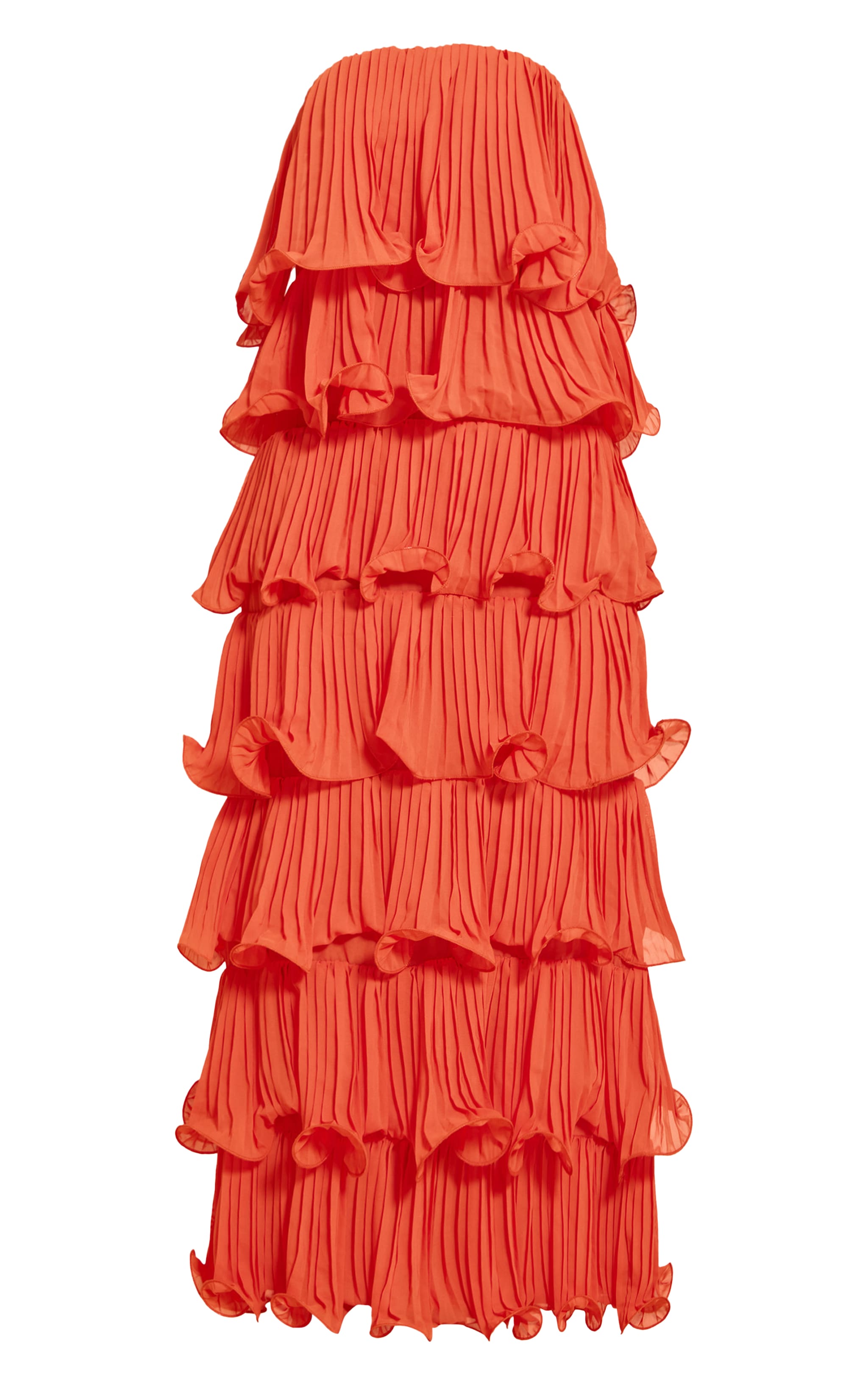 Orange Extreme Ruffle Tiered Maxi Dress image 5