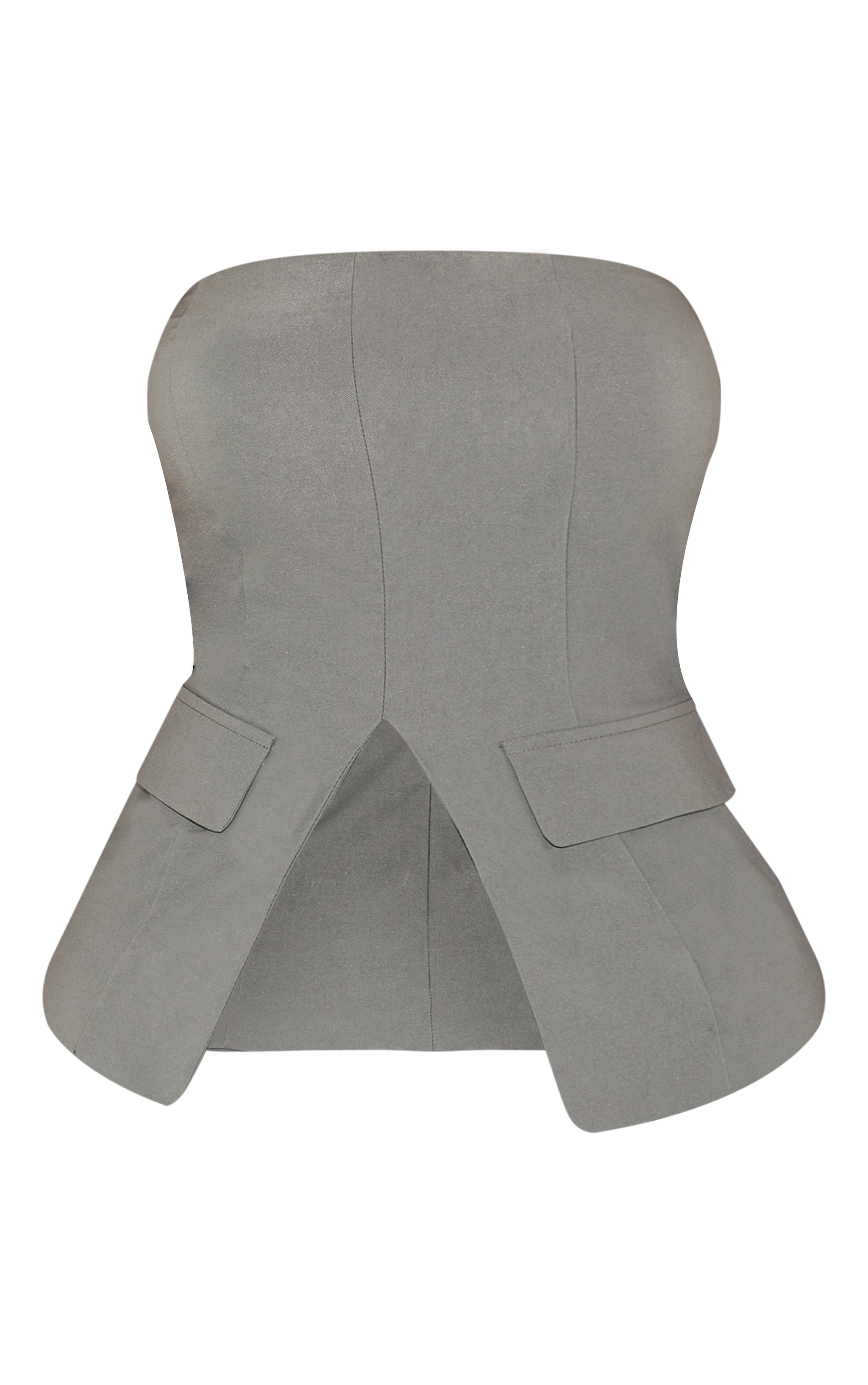 Shape Top bustier tissé strecth gris anthracite à fente devant image 5