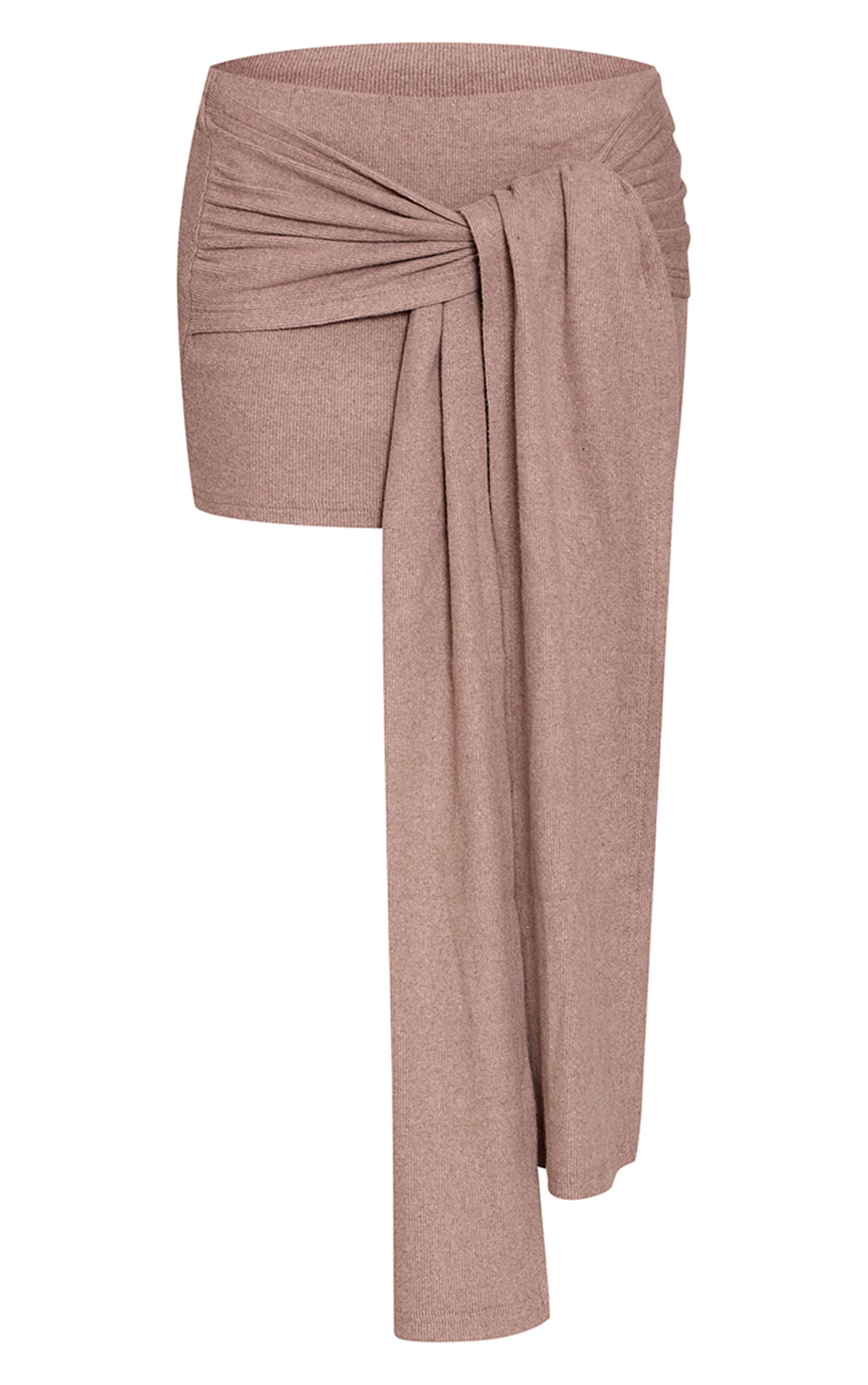 Mushroom Brushed Wrap Detail Mini Skirt image 6