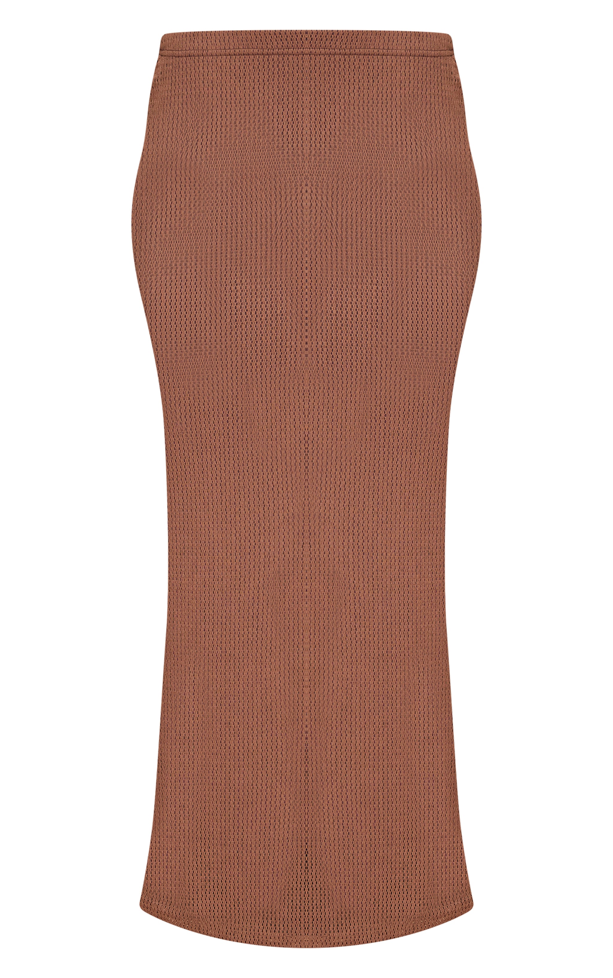 Chocolate Textured Lined Maxi Skirt image 5
