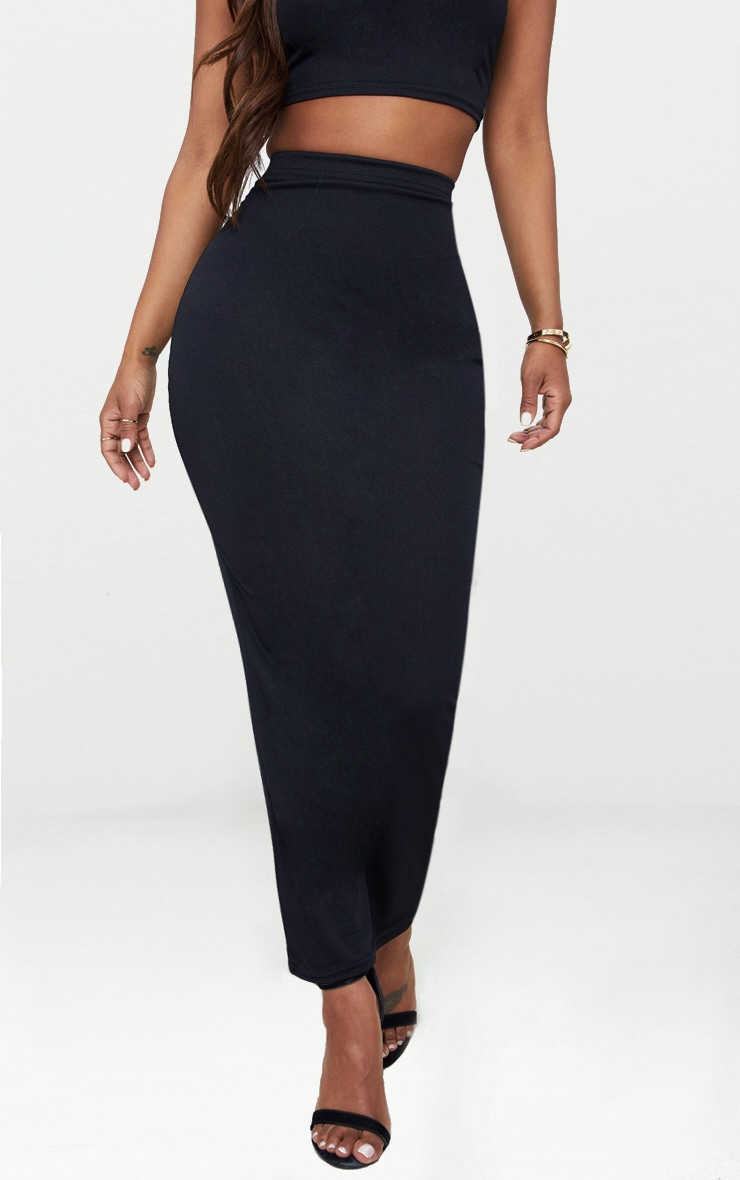 Shape Black Midaxi Skirt PrettyLittleThing USA
