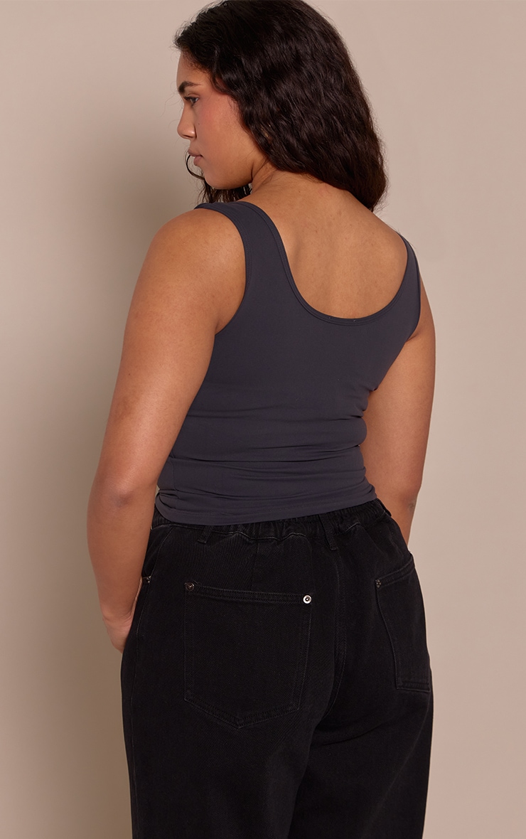 Shape Charcoal Sculpt Active Long Line Wrap V Neck Top image 2