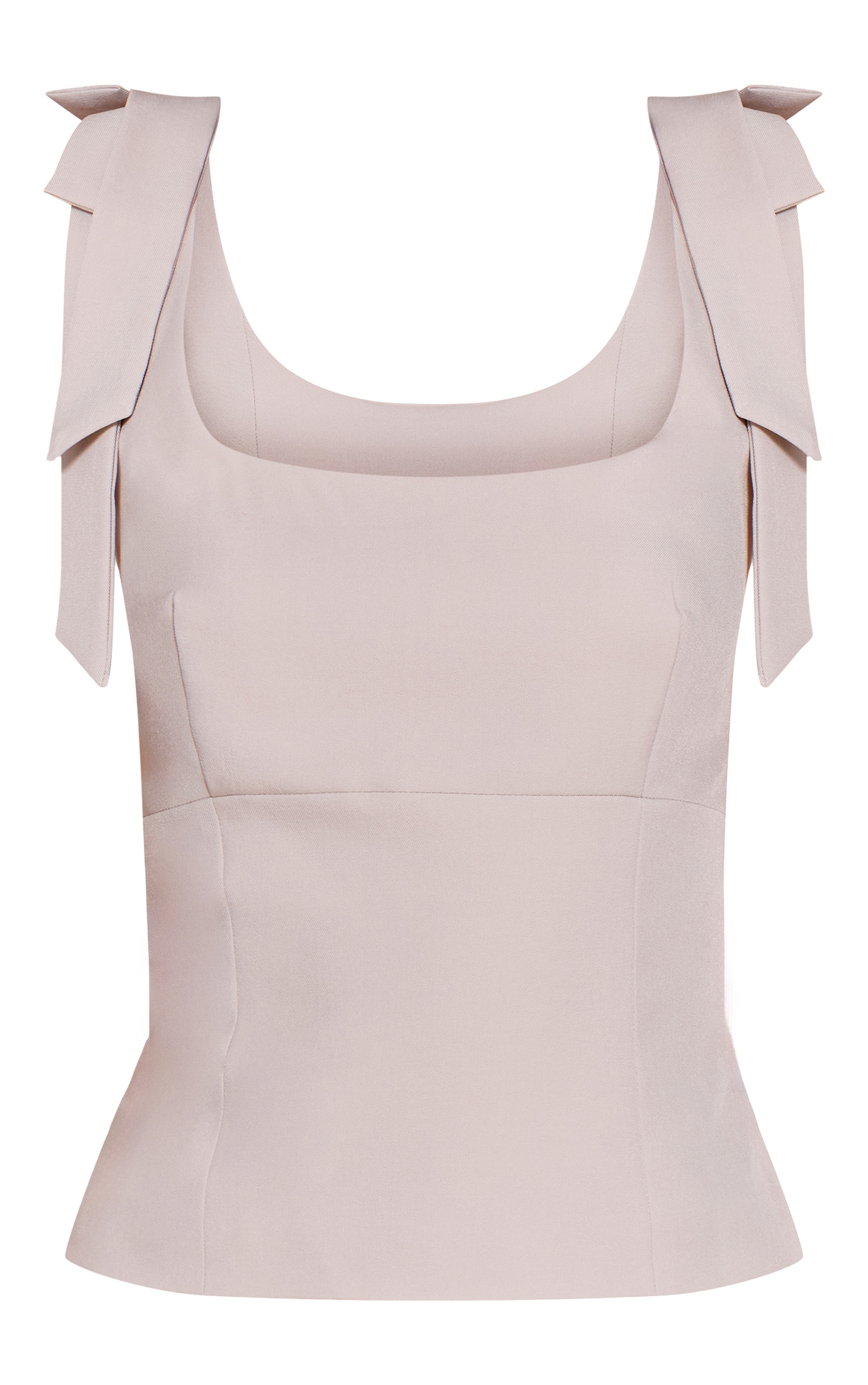 Stone Woven Bow Strap Detail Long Top image 5