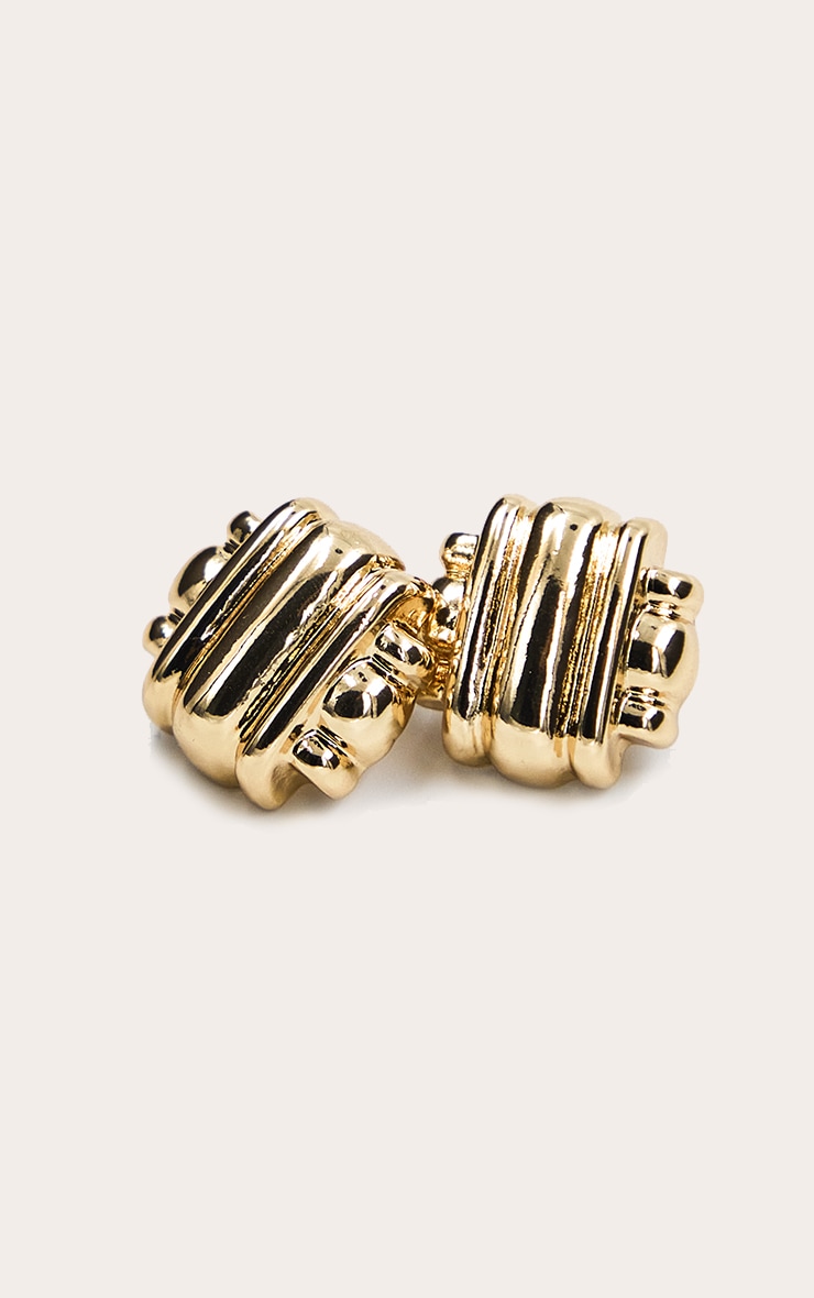 Gold Weave Stud Earrings image 2