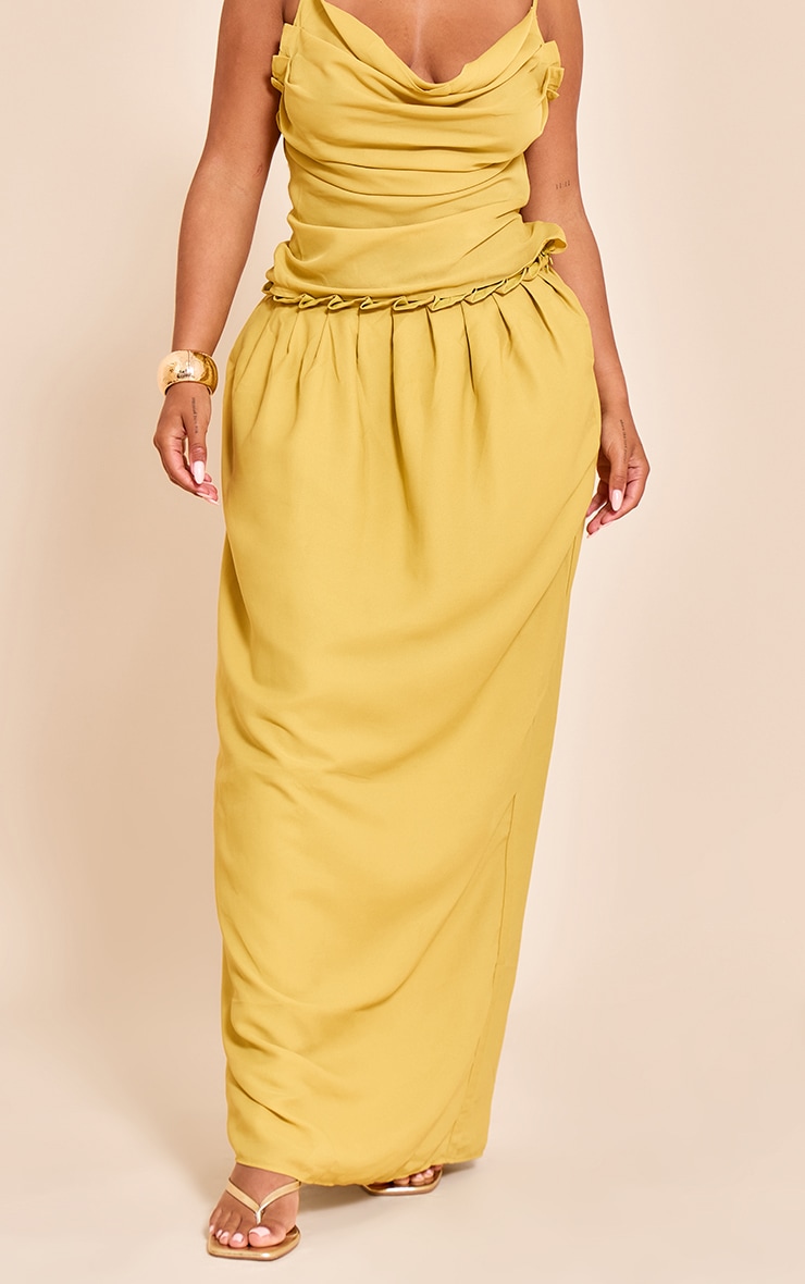 Shape Olive Pleated Maxi Skirt image 2