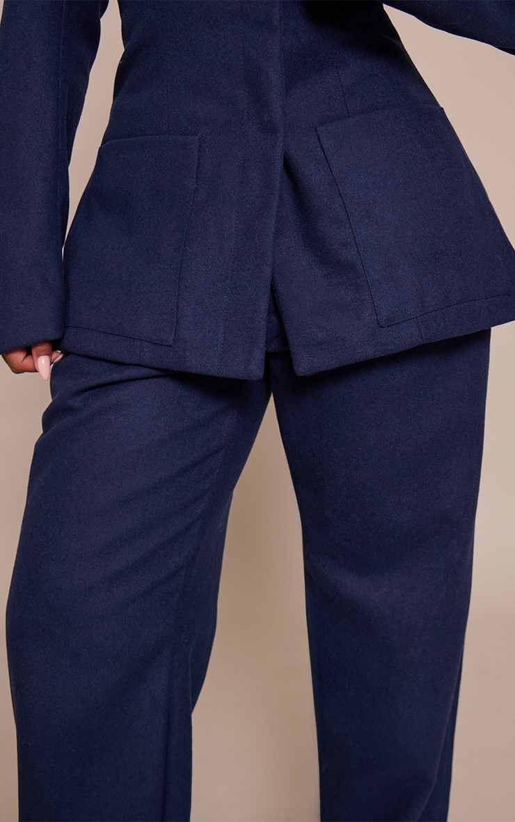 Shape Navy Wool-Look Wide Leg Pants image 4