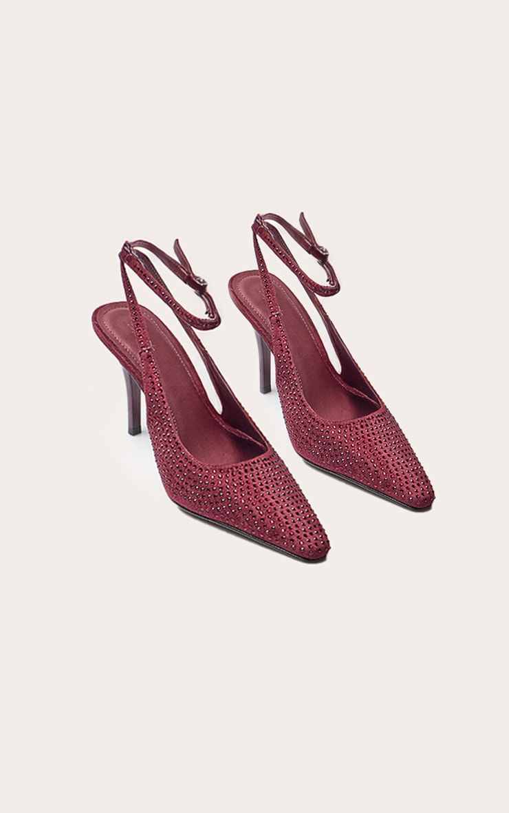 Burgundy Hotfix Heeled Sandal image 3